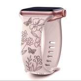 Curea Ceas Apple Watch Silicon Flowers Pink Sand Anca's Store